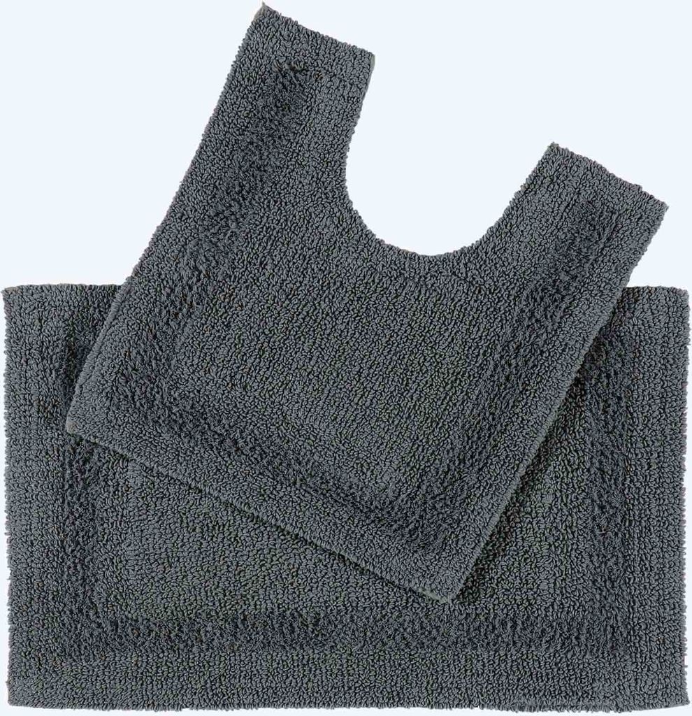 HOMESCAPES 2-tlg. Badgarnitur grau aus 100% Baumwolle Produktbild 