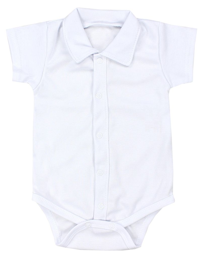 TupTam Baby Jungen Langarm oder Kurzarm Body mit Kragen e Materialen , Farbe: Kurzarm Weiß, Größe: 74