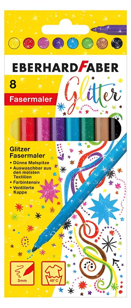Faserschreiberetui EBERHARD FABER, 8 Stück Glitzer Produktbild 