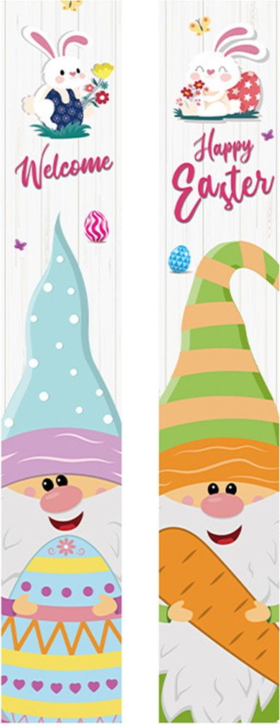 1 Paar Ostern Couplets Frohe Ostern Worte Kaninchenmuster Festliches wasserdicht-2