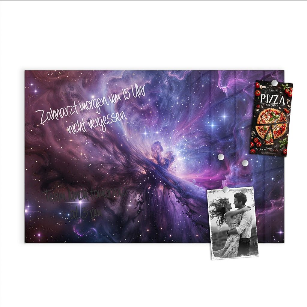 Magnettafel 60x40cm Pinnwand Whiteboard beschreibbar - Galaktisches Leuchten