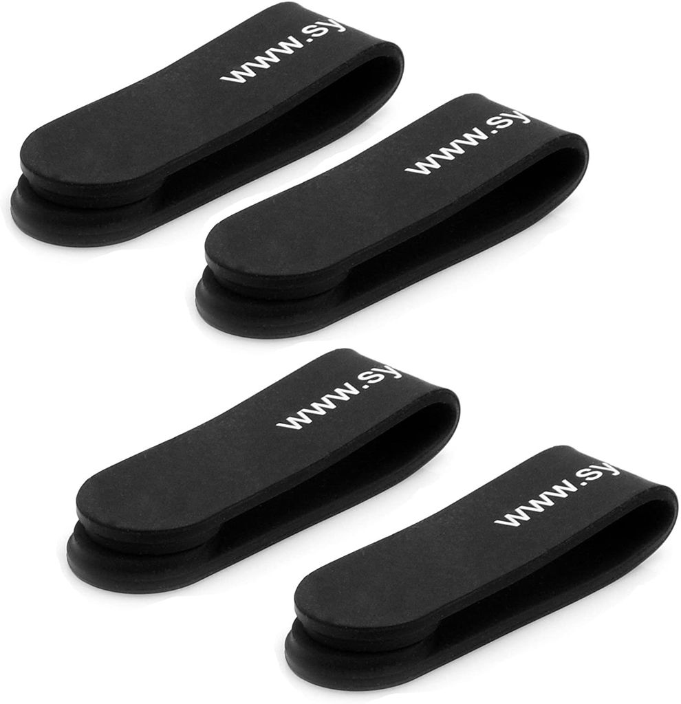 System-S 4X Kabel Halter Magnet Clip für Kopfhörer Kabel in Schwarz, 53041295