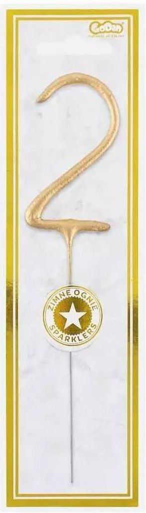 Zimny Ogień Cyfra 2 złoty 7,5 cm Godan