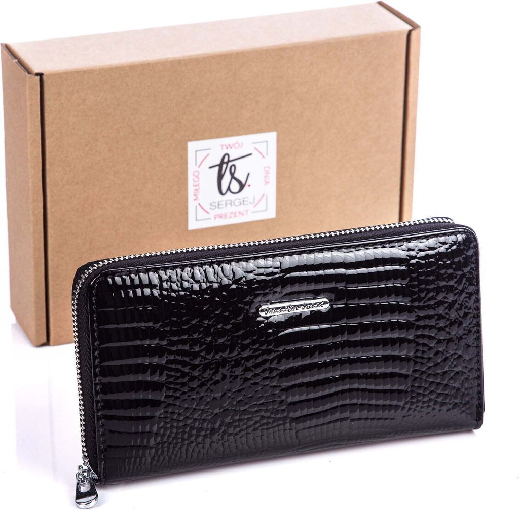 Jennifer Jones Groß Damen Geldbörse Echt - Portemonnaie mit RFID Schutz - Echtleder Damenbörse mit vielen Kartenfächer inkl. Geschenkbox