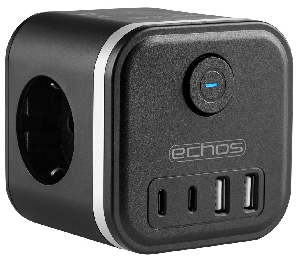 Echos 7-in-1 Steckdosenwürfel ohne Kabel 3 Fach Produktbild 