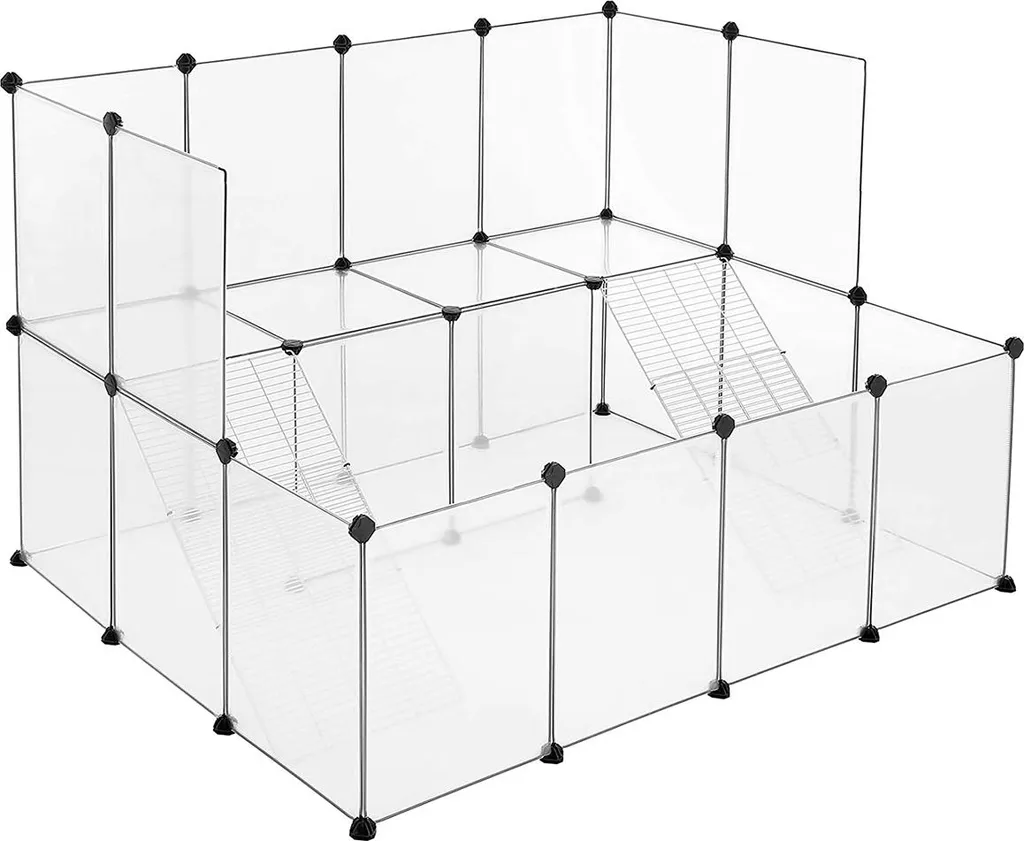 Gabbia Bianca Design Moderno - Habitat per Piccoli Roditori e Cavie