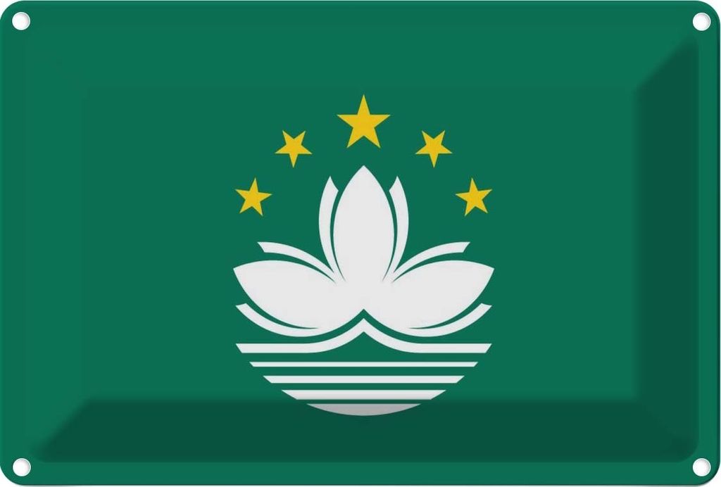 vianmo Blechschild 20x30 cm Macaus Macau Flagge Fahne Produktbild 