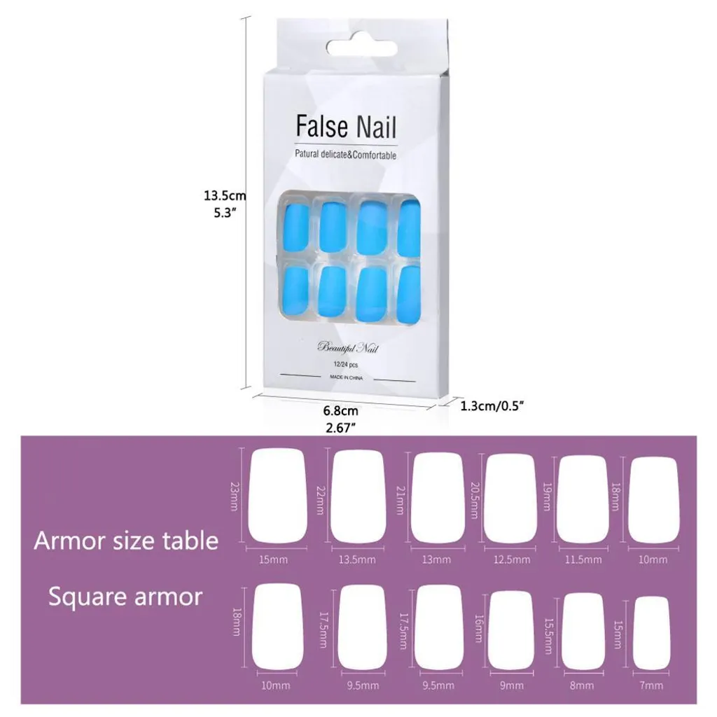 Unghie Finte Fluorescenti Full Cover: Press On Nails Professionali Neon