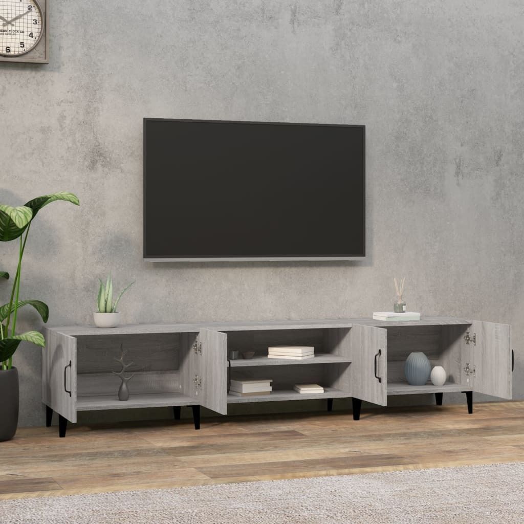 "2026 Aktion"TV-Schrank Industriestil - CLORIS - Fernsehenschrank - Grau Sonoma 180x31,5x40 cm Holzwerkstoff - NeuMöbel1206223