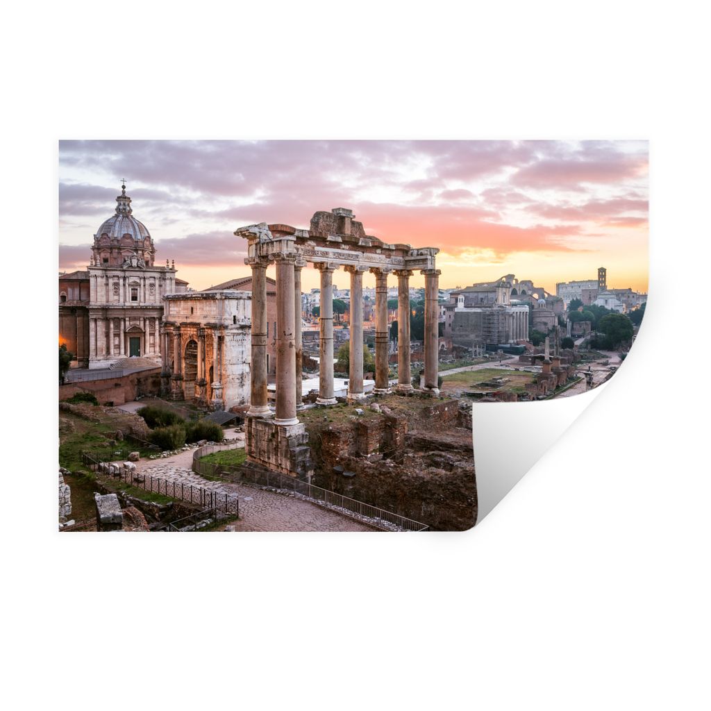 MuchoWow Wandtattoo Wandsticker Wandaufkleber Italien - Rom - Himmel 120x80 cm Selbstklebend und Repositionierbar - Selbstklebend - Fototapeten