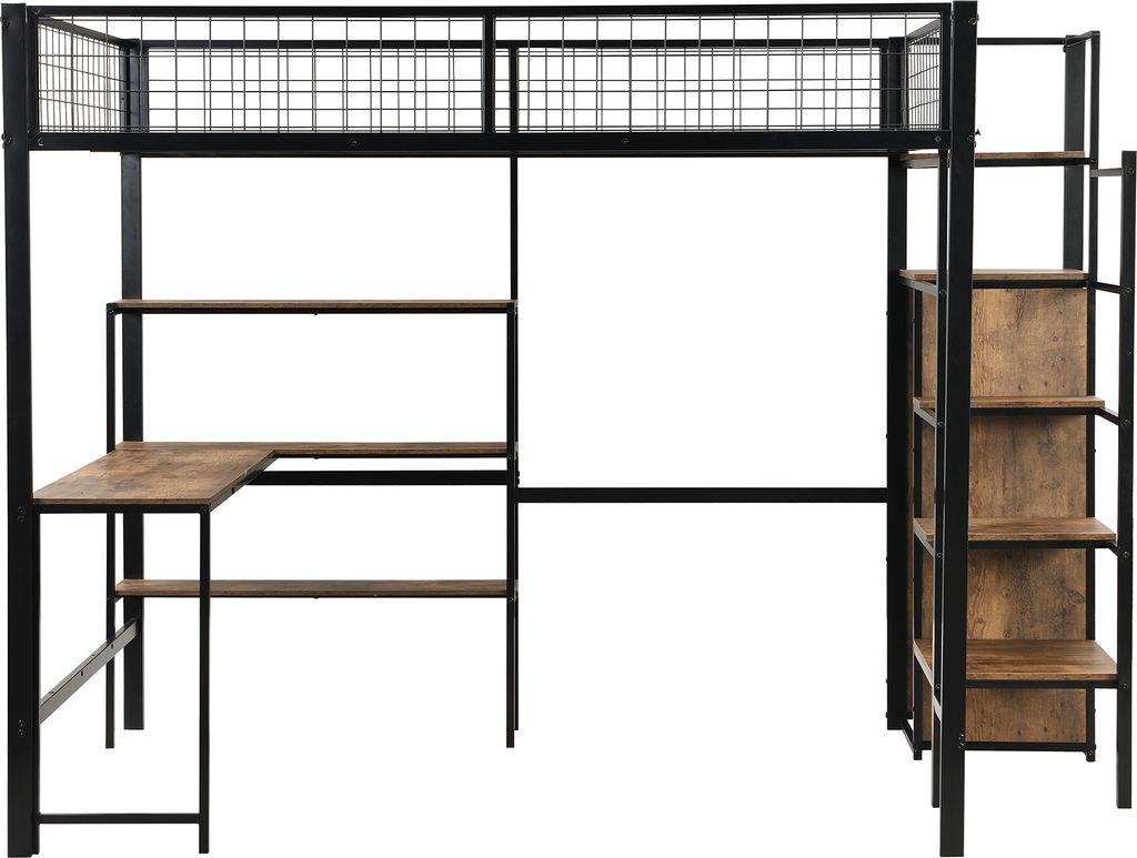 Łóżko piętrowe Flieks 140x200cm z biurkiem i regałem, łóżko Zdjęcie produktu 11