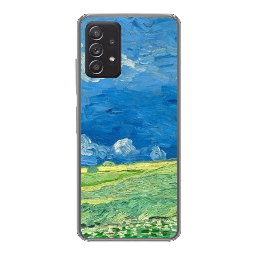 MuchoWow Handyhülle Schutzhülle Hülle für Samsung Galaxy A53 5G Weizenfeld unter Gewitterwolken - Vincent van Gogh Silikon Softcase Handy Hü...