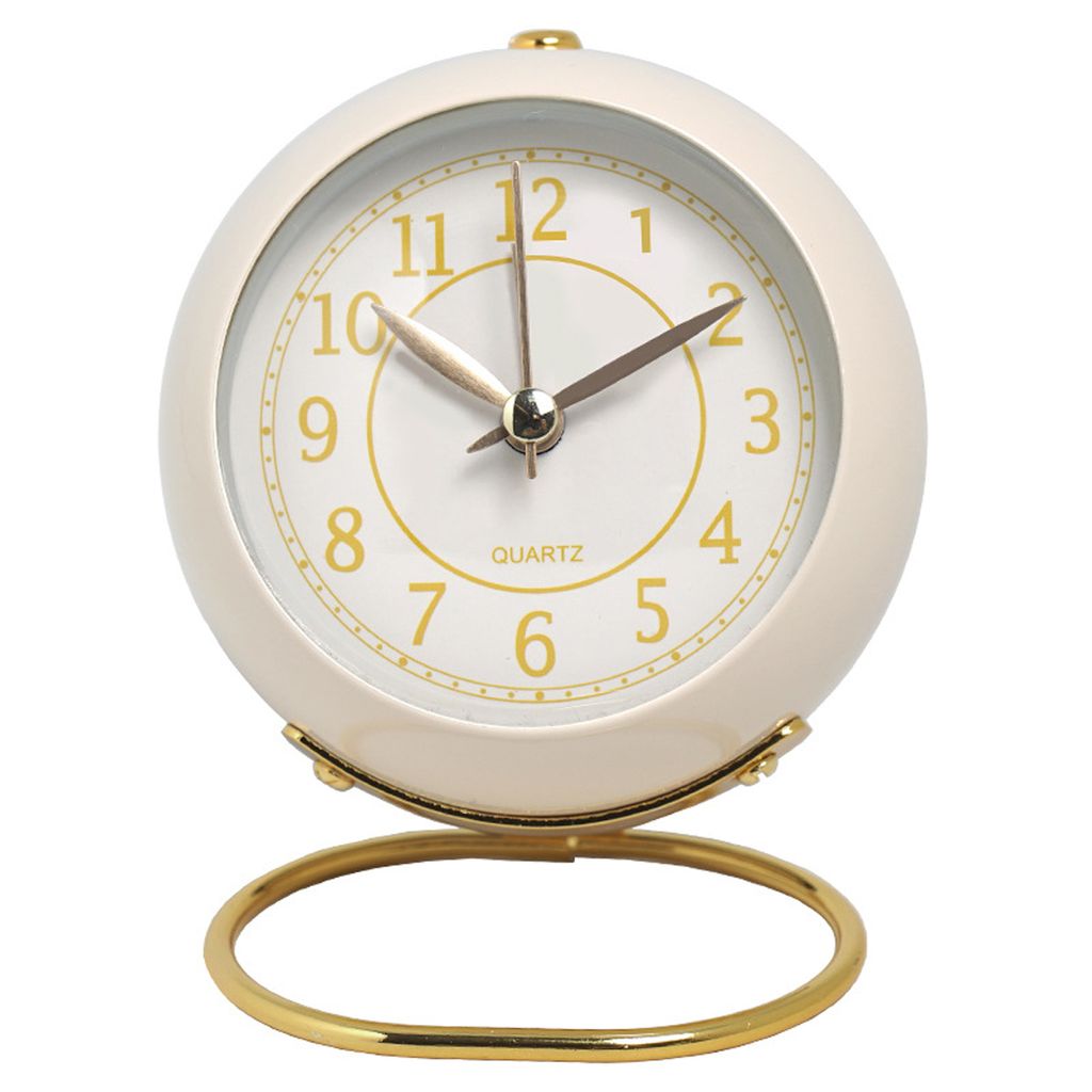 Nachtlicht,kein Tickgeräusch, analoge Uhr für Schlafzimmer, Wohnzimmer, Küche, Schrank, Schreibtisch, Regal, Büro, Retro-Dekor,(Weiß)