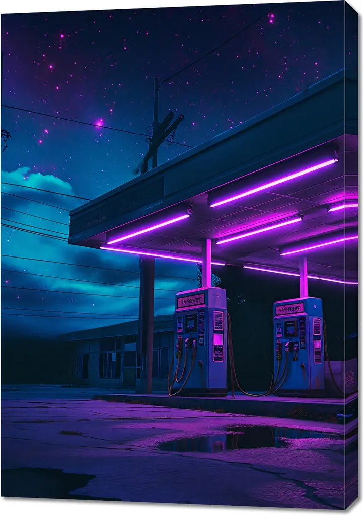 Quadro 70x100 Il Potere della Notte al Neon - Luce e Arte Moderna