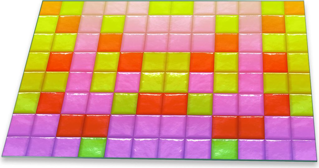 Herdabdeckplatte Glaskeramik 1 Teilig 80x52 Punkte Bunt Abdeckung Glas Spritzschutz