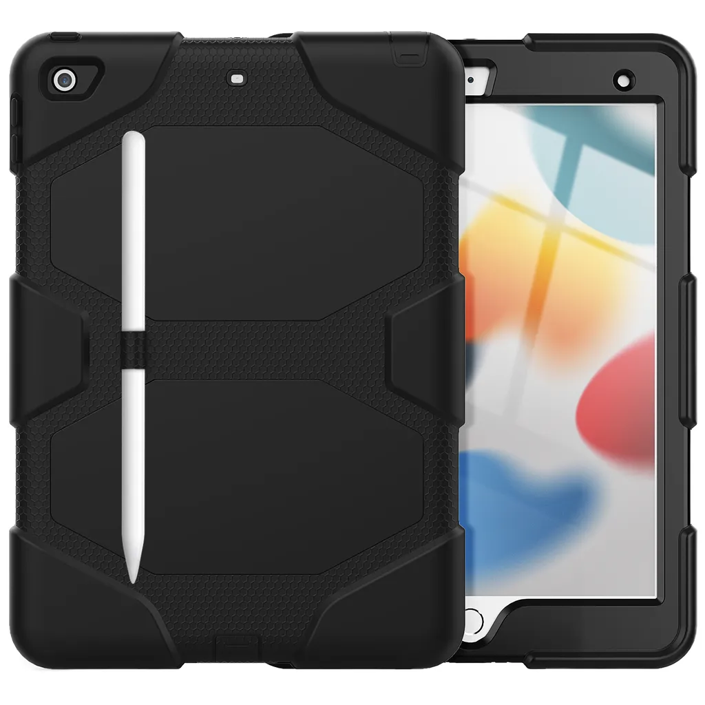 Housse iPad Mini 6 2021 avec Protection Écran et Trépied Intégré Noir