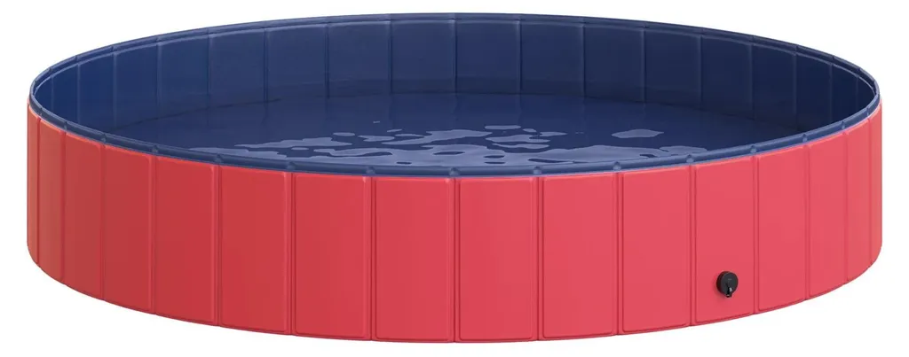 Piscine de Jardin pour Chiens et Chats Pliable - Solution Fraîcheur Rouge