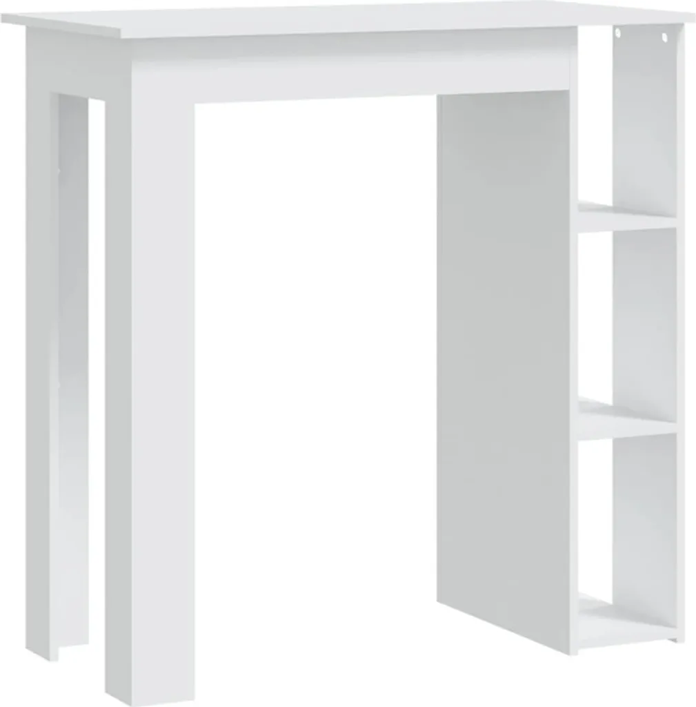 Tavolo Bar Bianco vidaXL con Scaffale 102x50x103,5 cm - Design Minimal