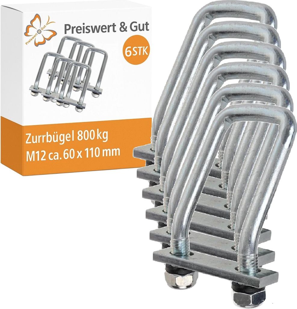 6x Zurrbügel Zugkraft von 800daN Zurrmulde für Anhänger Produktbild 