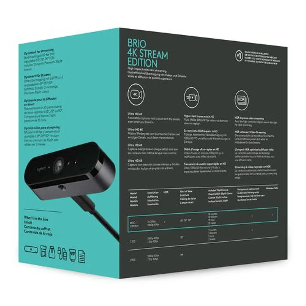 Webcam 4K Logitech BRIO Stream Edition pour Streaming et Visioconférence - 44
