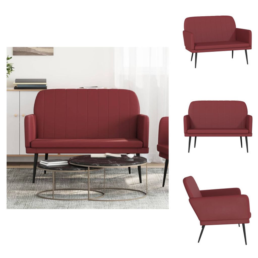 vidaXL Sitzbank Weinrot 107x80x81 cm Kunstleder - Sitzbänke