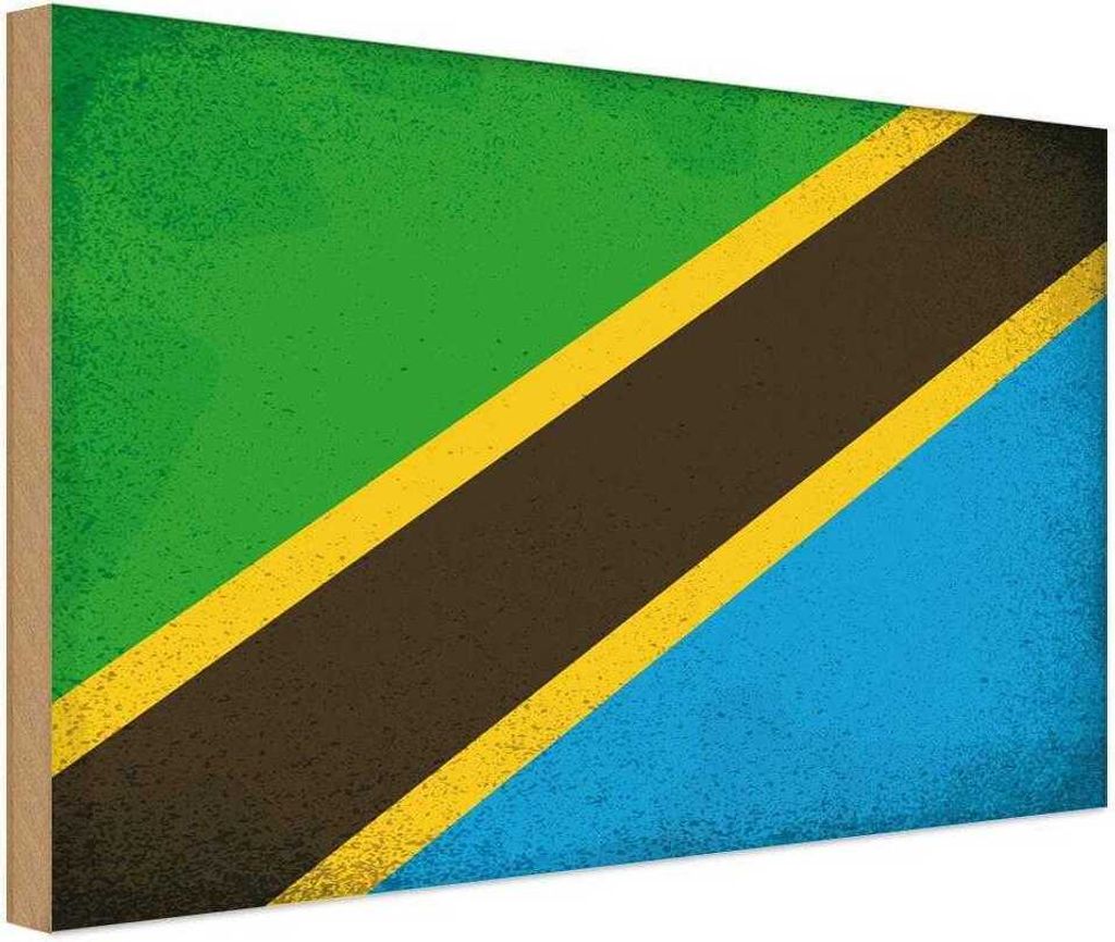 vianmo Holzschild 12x18 cm Tansania Tanzania Vintage Flagge Fahne Wappen