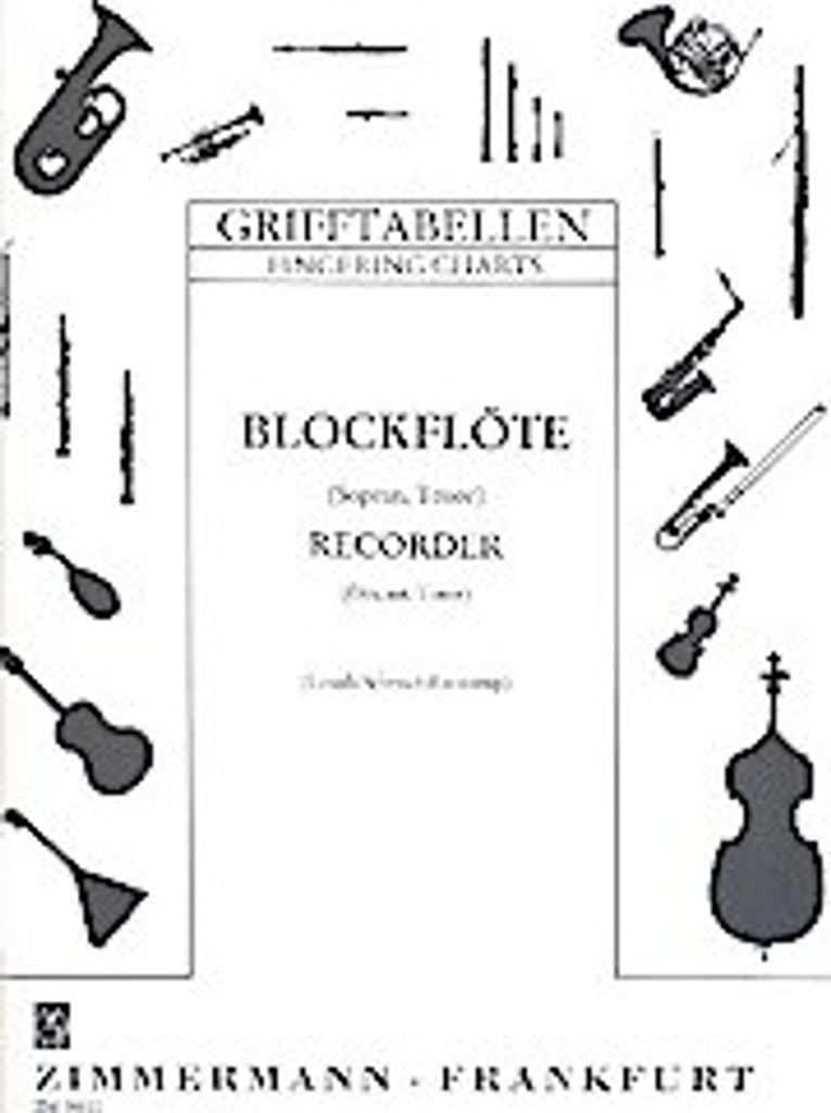 Grifftabelle für Blockflöte (Sopran, Tenor)