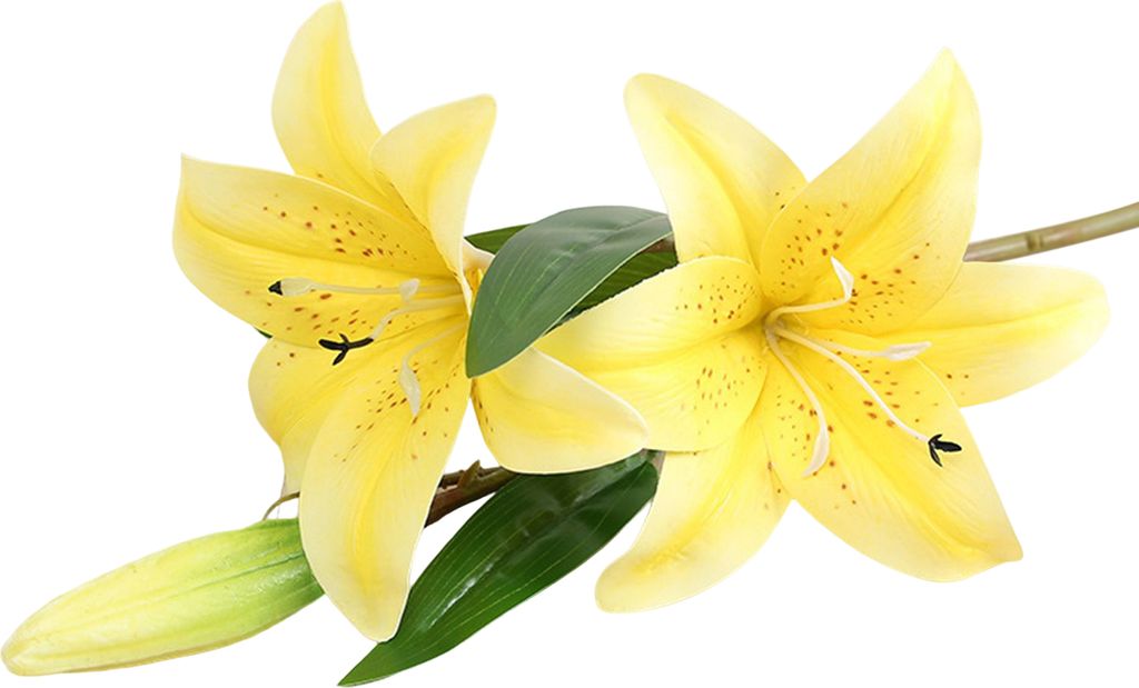 1pc künstliche Blume Dekorative Home Dekoration Geschenk kurzer Zweig gefälschte Lily Bouquet Simulation Blume für Wohnzimmer-Gelb