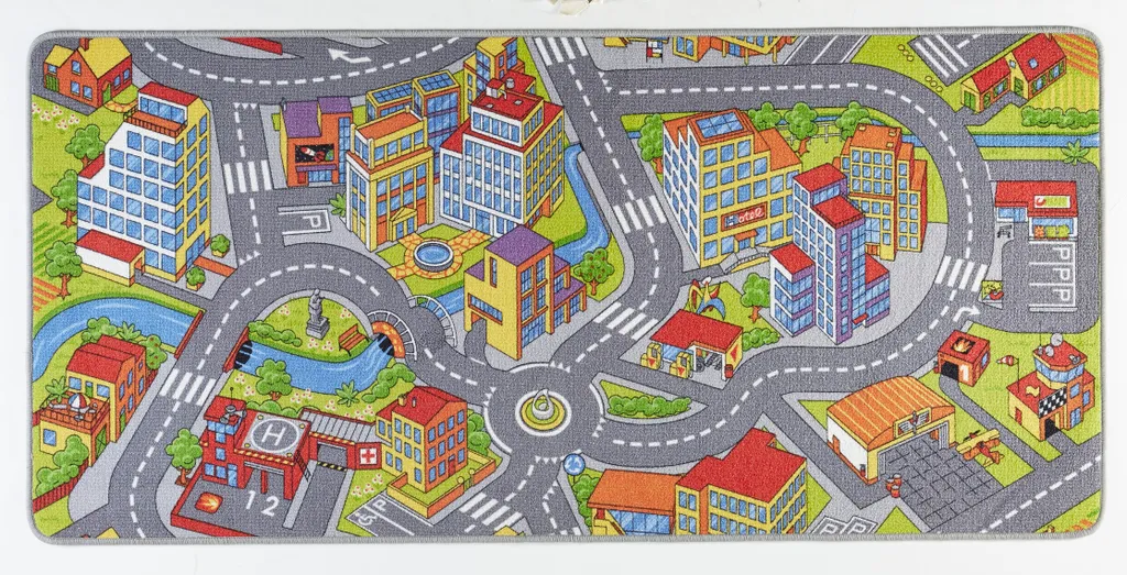 Hanse Home Play Kinderteppich Smart City tapis de jeu gris pour enfant