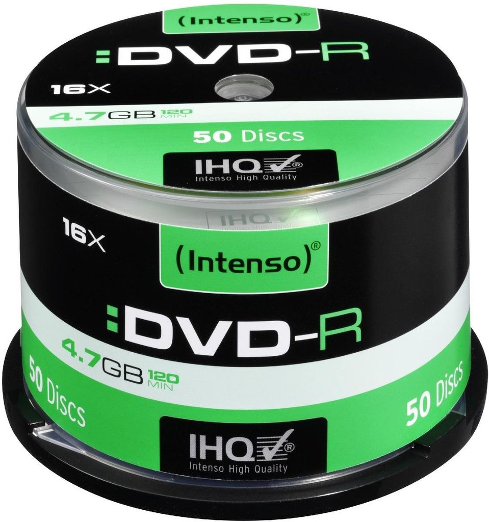 Intenso DVD-R 4.7GB, 16x, DVD-R, 120 mm, Tortenschachtel, Produktbild 