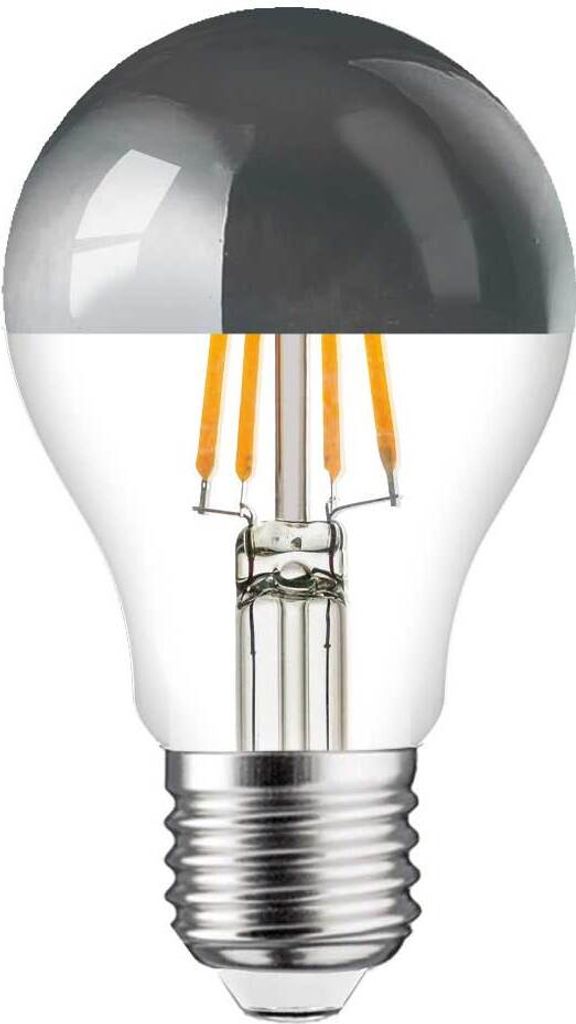 LED Filament Leuchtmittel Birnenform AGL 4W = 40W E27 Kopfspiegel Silber Glühfaden warmweiß 2700K