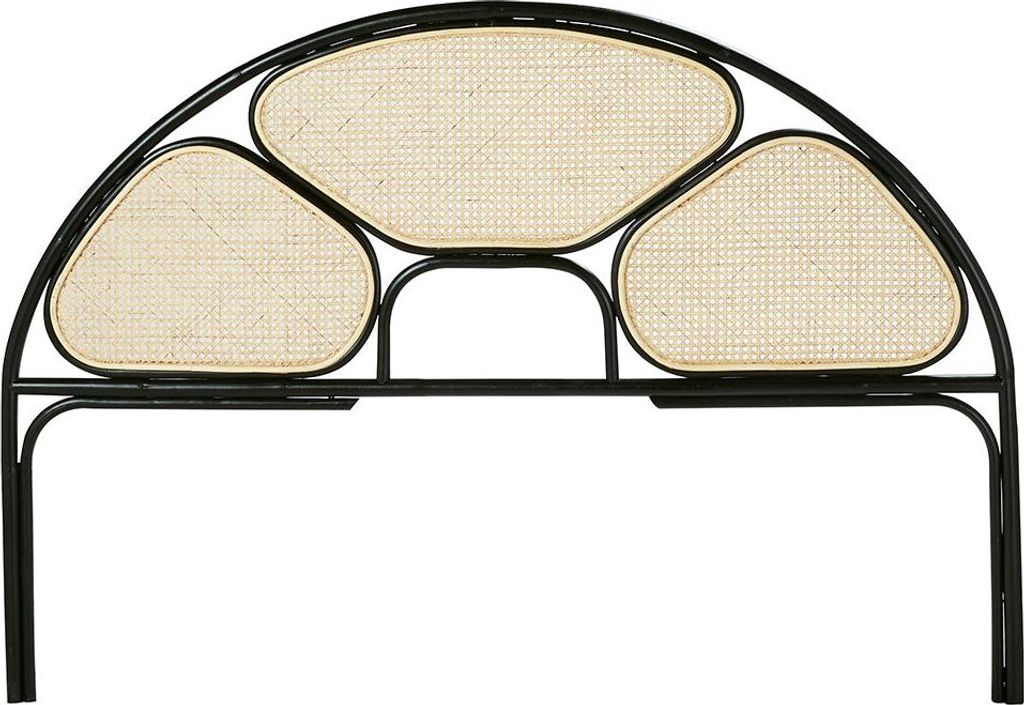 Kopfteil Rohrgeflecht schwarzes Rattan 160 cm