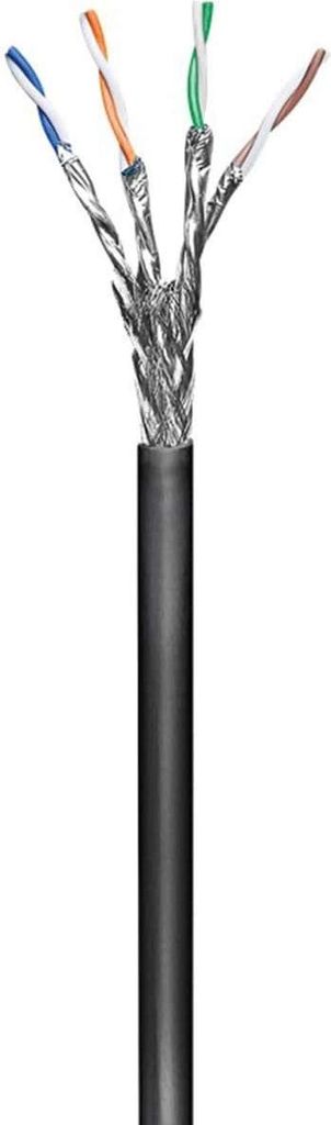Goobay Outdoor Netzwerkkabel CAT 6 (S/FTP PiMF, UV-beständig, Schwarz, 100m)