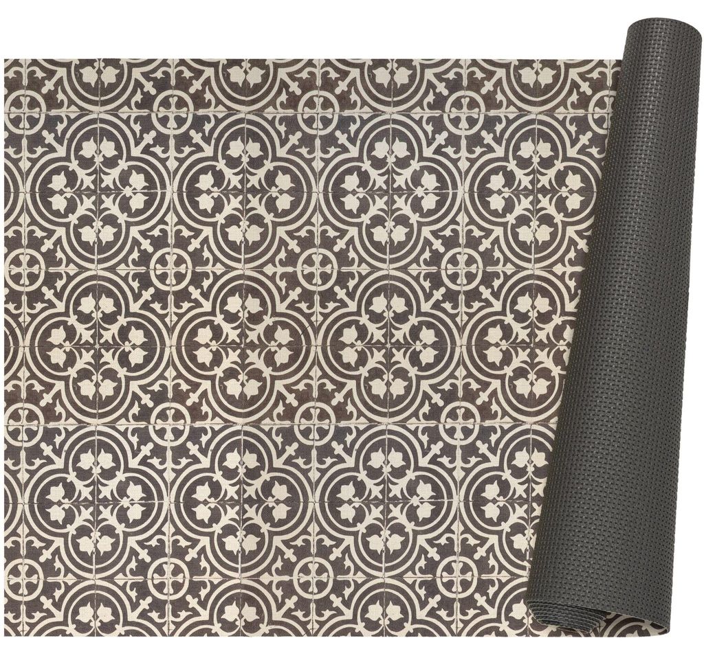 Küchenläufer 67x1000cm Schwarz Premium Arabesk RUNNA Läufer Küchenteppich Stoff-Teppich