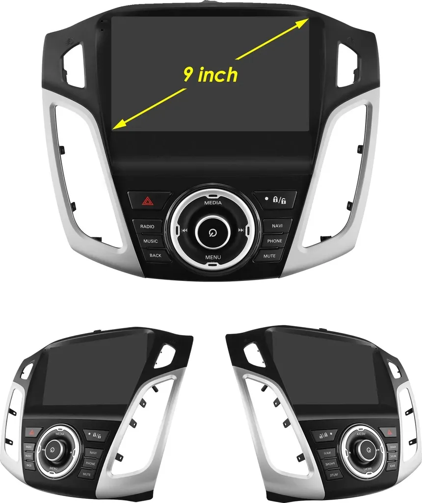 Cadre Autoradio Ford Focus MK3 Double DIN avec Câble d'Alimentation 9"