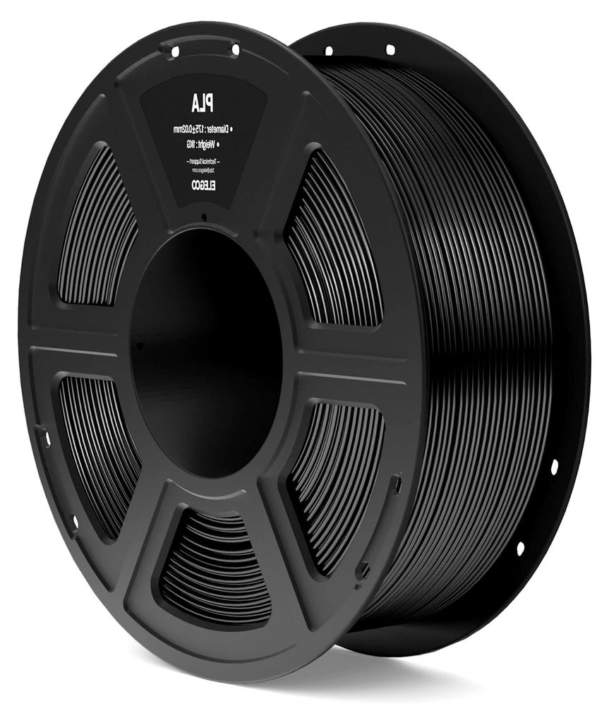 PLA-Filament 1,75 mm Schwarz 1 KG, 3D-Druckmaterialien für 3D-Drucker, Maßgenauigkeit +/- 0,02 mm, 1 KG Kunststoffspule geeignet für die meisten...