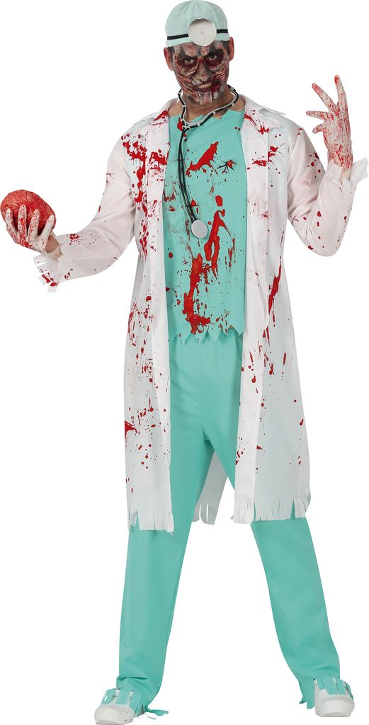 Zombie Arzt Halloween Kostüm Blutverschmierter Grusel Alarm Produktbild 