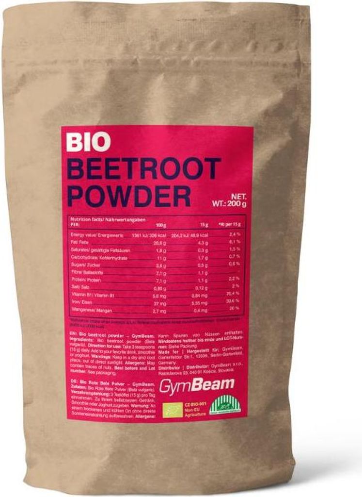 GymBeam - Poudre de betterave rouge200 g Image du produit 