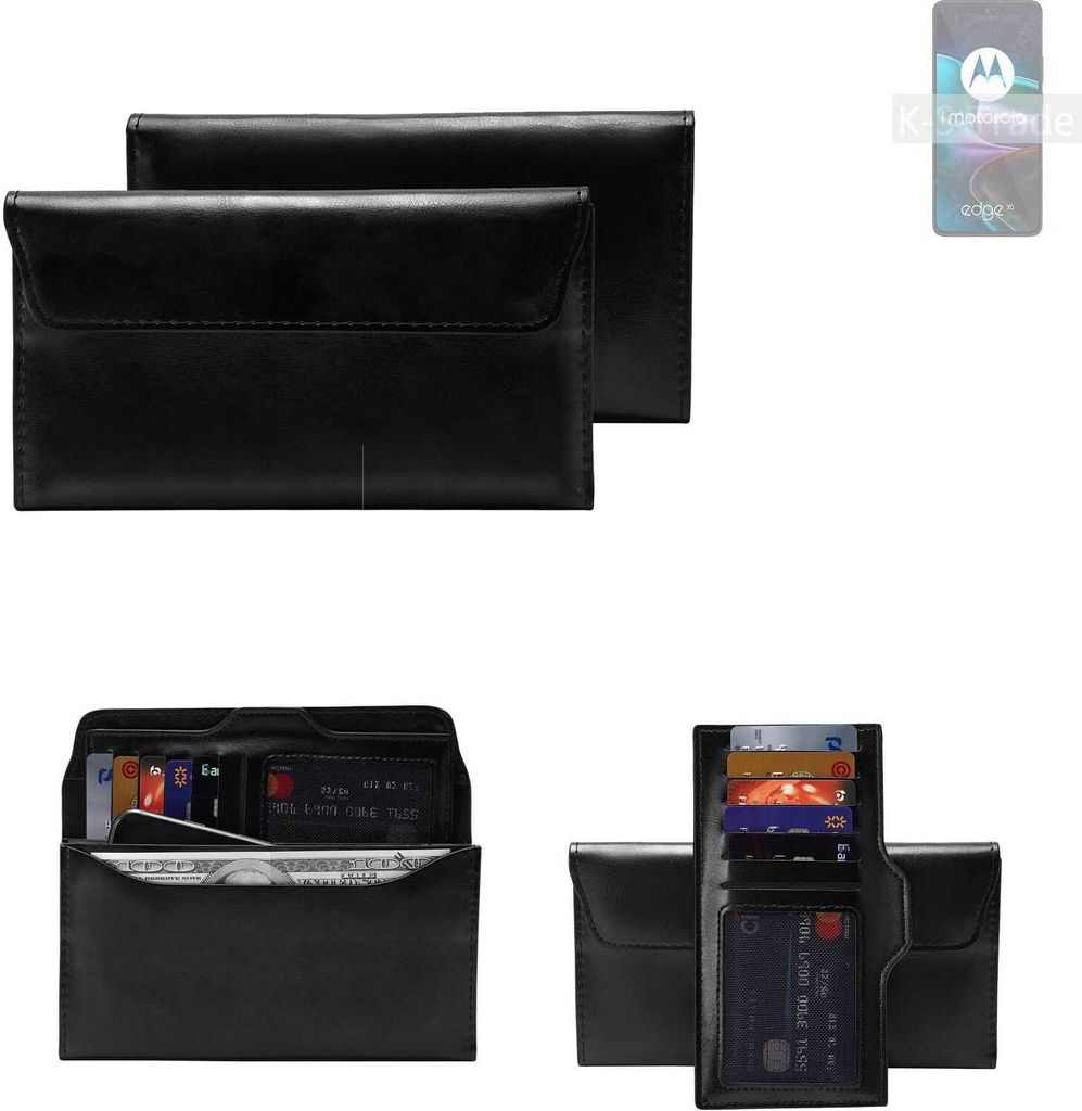 K-S-Trade Handy Hülle kompatibel mit Motorola Edge 30 Schutz Hülle Tasche Schutz Case Handytasche Kunstleder schwarz, 1x