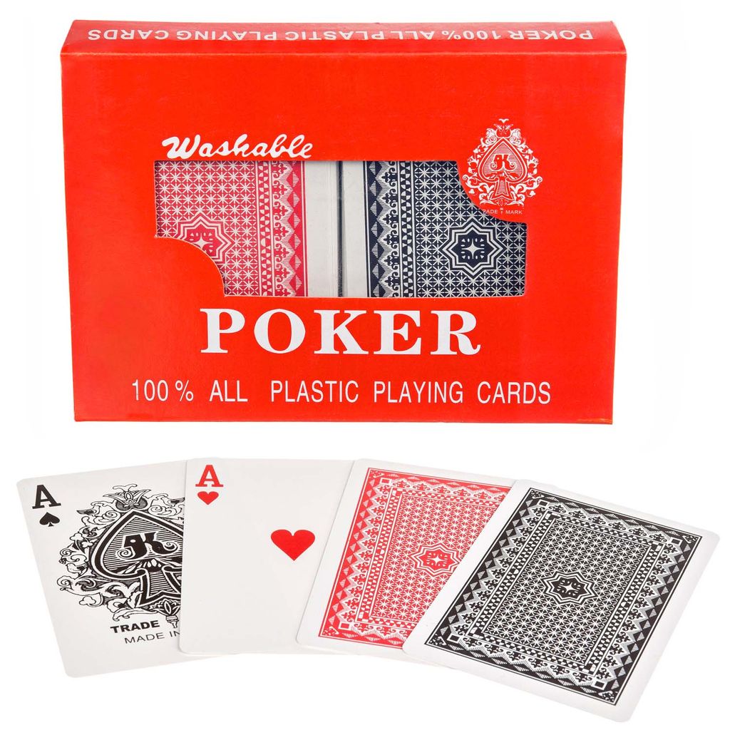 5 x Pokerkarten Jumbo Kartenspiel 270 Karten große Kunststoffkarten wasserfest 