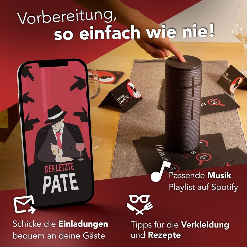 CRIMECASES Krimidinner für 4-6 Spieler: Der letzte Pate | Produktbild 3
