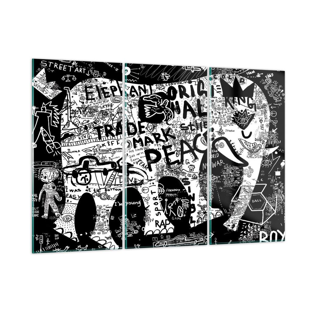 Bilder auf glas - Elefant symbol abstraktion tier - 165x110cm - Glasbilder - Wandbilder - Kunstdruck - Wanddekoration aus Glas - Glas Bilder - Wand...