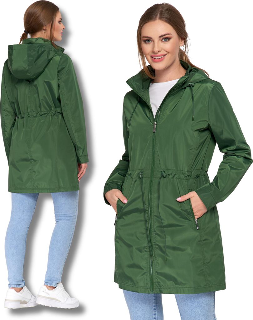 Damen-Übergangsjacke Mit Kapuze Parka Eleganter Mantel Moraj L