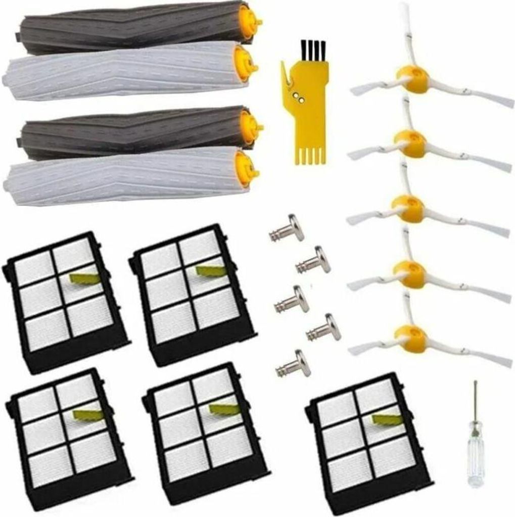 Ersatzteile für iRobot Roomba 980 960 900 880 870 860 800 Saugroboter (5 Seitenbürsten, 5 Schrauben, 5 Filter, 2 verwicklungsfreie Schmutzextrakt...