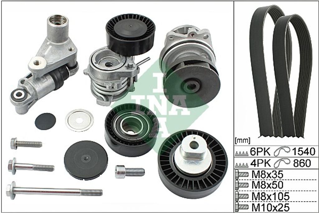 Pompe à eau + kit de courroie trapézoïdale striée INA 529 Image du produit 