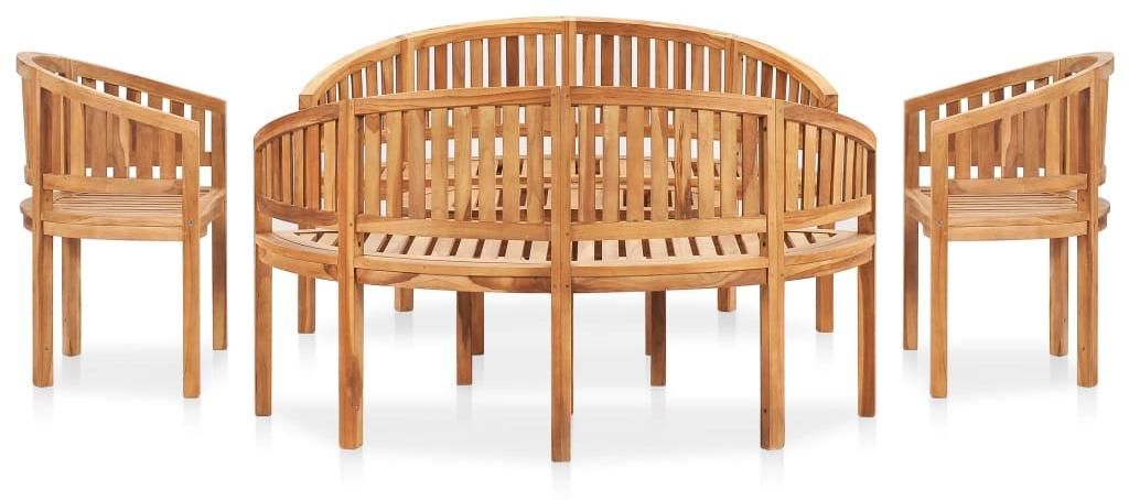 vidaXL 5-tlg. Garten-Lounge-Set Massivholz Teak