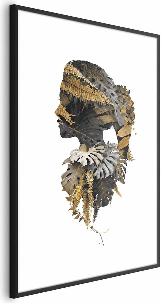 Poster 60x90 Jungle Man con Cornice Nera | Wall Decor Industriale