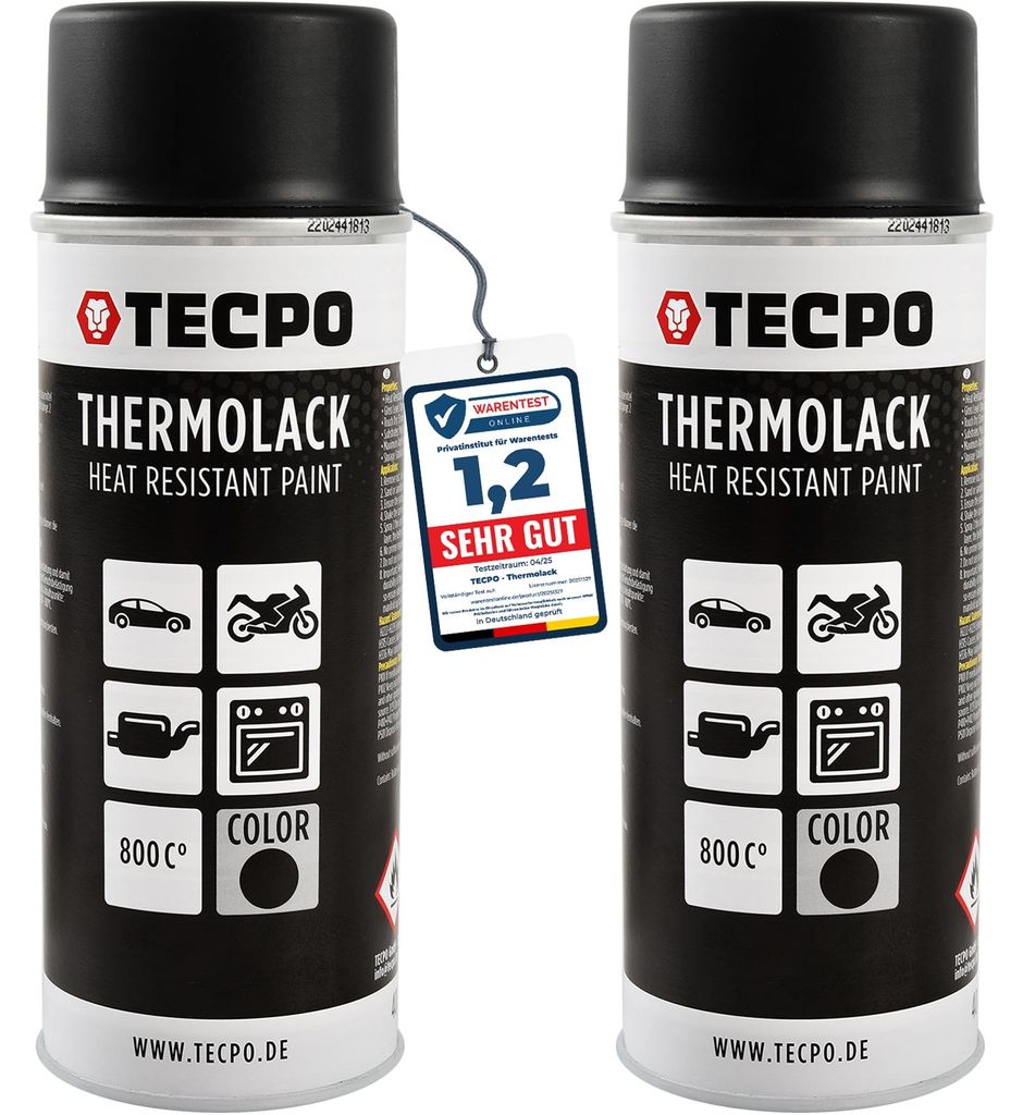 TECPO Thermolack Spray Dose 2X 400ml Auspufflack Autolack Produktbild 