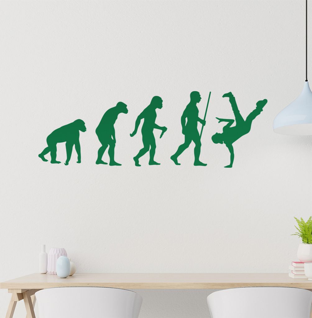 Breakdance Evolution Wandtattoo Wandaufkleber Wall Sticker - Dekoration, Küche, Wohnzimmer, Schlafzimmer, Badezimmer