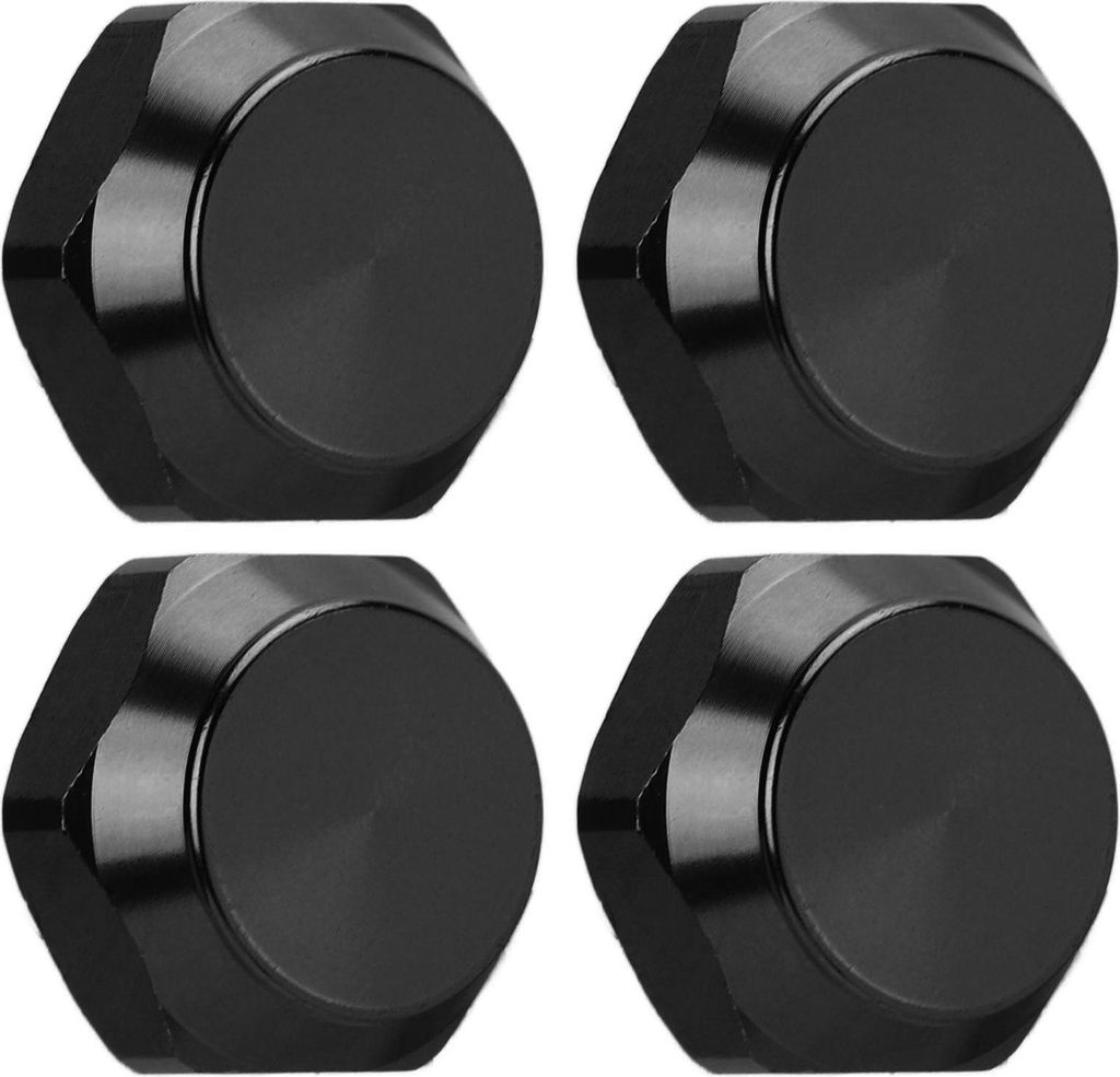 4 Stück 17 mm Sechskant-Radmutter aus Aluminiumlegierung, staubdichte Halterungskappen für 1/8 RC-Car-Upgrade-Zubehör, Schwarz